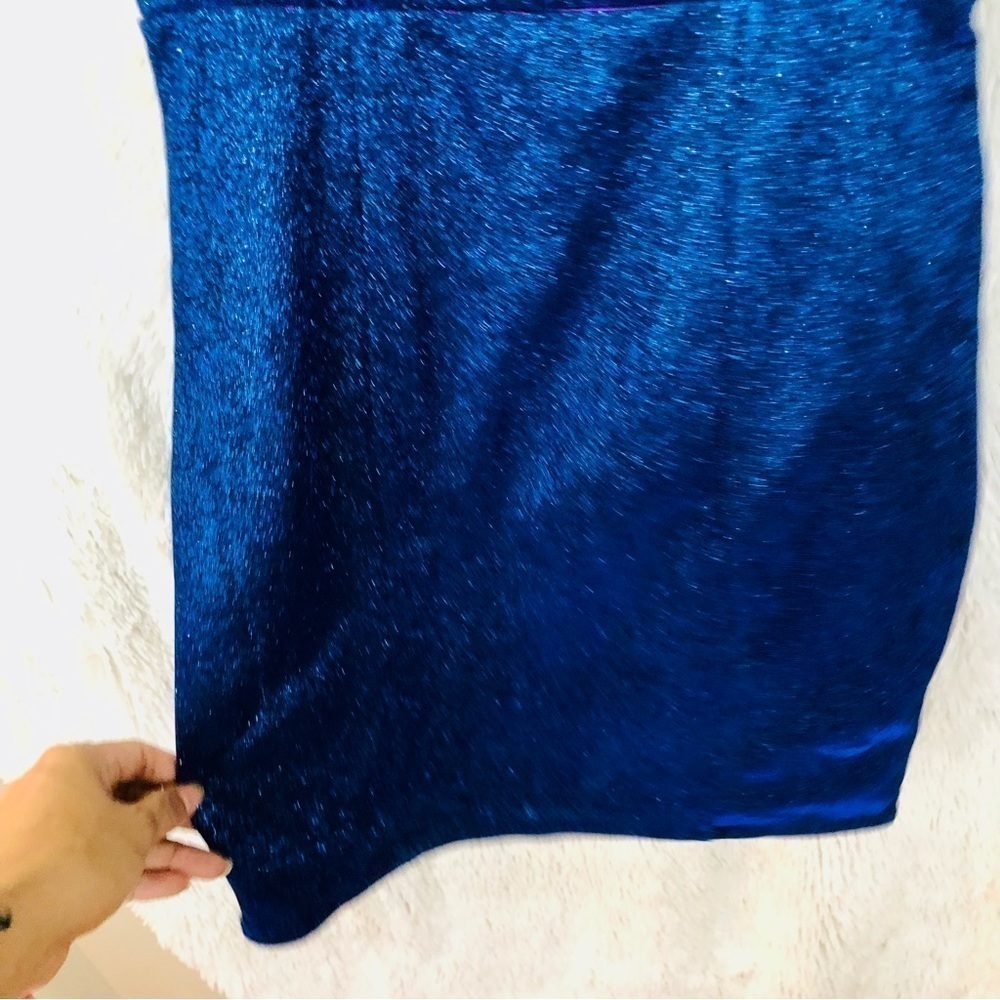 Lulus Sensation Blue purple shift glitter body con mini dress womens XS prom - Picture 6 of 16